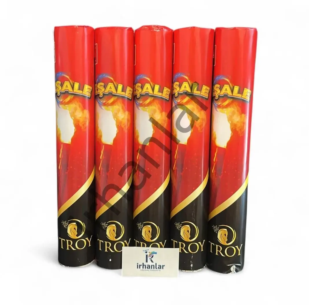 Troy Meşale Pro Çift Tüplü Fitilli 45 Sn Yanma Süresi Düğün Kına Sünnet İthal Troy Gelin Alma