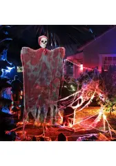 Saçaklı Sesli Işıklı Ürperti Kuru Kafa Korku Hayalet Asılabilir Hallowen Korkutucu İskelet Cadılar Bayramı Kahkaha Atan