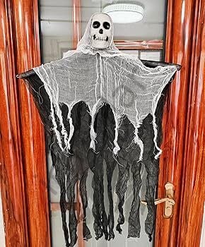 Saçaklı Ürperti Kuru Kafa Korku Hayalet Asılabilir Korkutucu Hayalet İskelet Cadılar Bayramı
